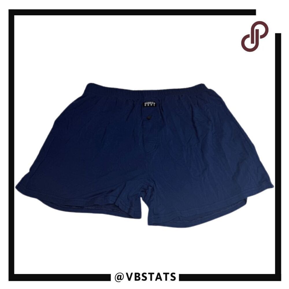Bamboo Cool Men's Relaxed Boxer Brief Shorts Blue Size‎ Small